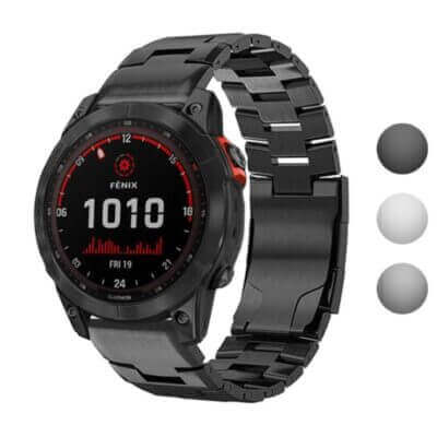 Vented Titanium Bracelet for Garmin Fenix 7X & 7X ProR. Stylish and durable, this watch band offers comfort and breathability for your outdoor adventures. Upgrade your watch today!