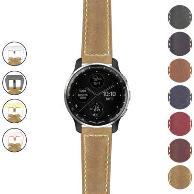 Salvage Leather Strap for Garmin D2 Air X10, featuring a stylish design and durable material. Perfect for enhancing your smartwatch with comfort and elegance