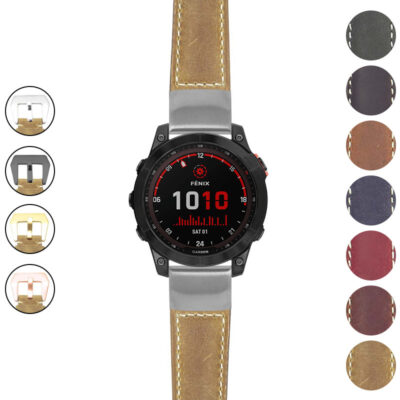 Upgrade your Garmin Fenix 7 & 7 Pro with the Salvage Leather Strap. Durable, stylish, and available in multiple colors, it's the perfect accessory for any adventure