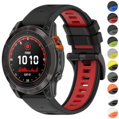 Upgrade your Garmin Fenix 7X or 7X Pro with the ColorBlock Active Band. This stylish, durable watch strap offers comfort and a vibrant look for any adventure