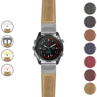 Salvage Leather Strap for Garmin Descent Mk2: Stylish and durable watch band designed for adventure. Enhance your smartwatch with this premium, eco-friendly accessory