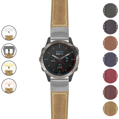 Discover the Salvage Leather Strap for Garmin Quatix 6, featuring a stylish design and durable materials. Upgrade your watch with this premium accessory from Ele Straps