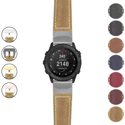 Upgrade your Garmin Tactix Delta with the Salvage Leather Strap. Durable, stylish, and available in multiple colors, it's the perfect accessory for outdoor adventures