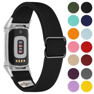 Nylon Stretch Band for Fitbit Charge 5 offers comfort and style. Available in multiple colors, it's perfect for daily wear and enhances your fitness tracker experience