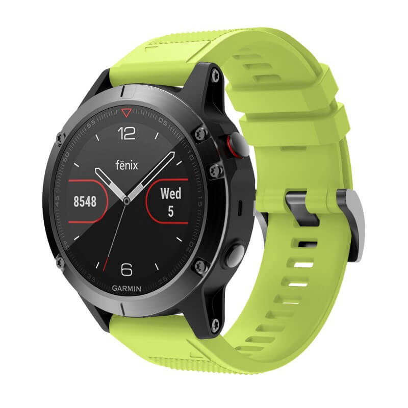 g.r72.11 Main Lime Green StrapsCo Silicone Strap for Garmin Fenix 5 5 Plus 6 Forerunner 935 Quatix 5