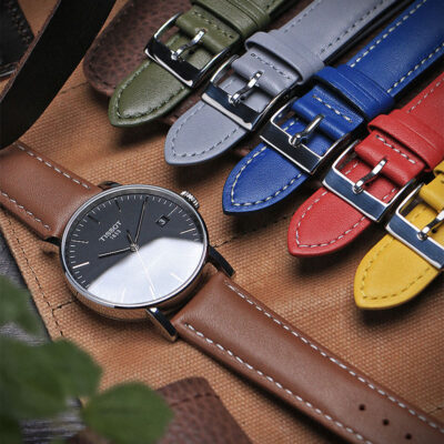 st18 Creative Photo Padded Smooth Leather Watch Band Strap