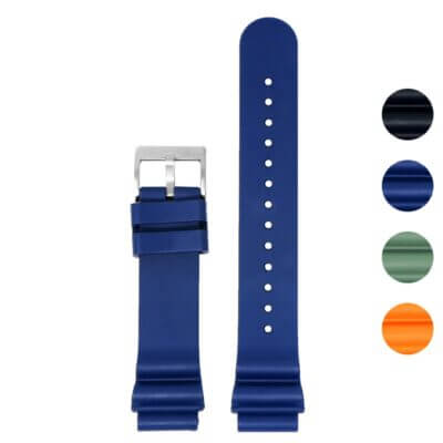 Wave FKM Rubber Strap by DASSARI offers durability and style. Available in 20mm and 22mm sizes, this high-quality rubber strap is perfect for enhancing your watch collection