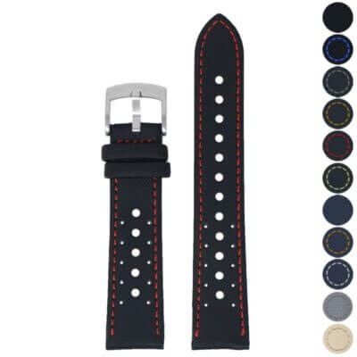 Shop the Perforated Sailcloth Strap by DASSARI in sizes 19mm, 20mm, and 22mm. Perfect for enhancing your watch with style and comfort. Durable and stylish accessory for any occasion