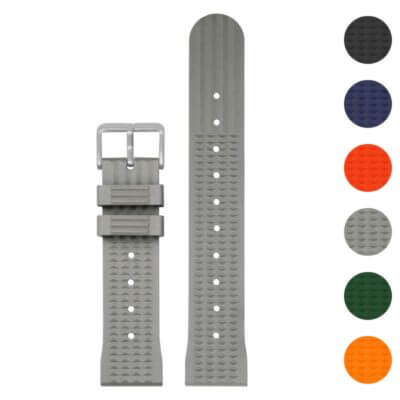 Shop the Silicone Waffle Strap in various colors. Made from durable rubber, available in 20mm and 22mm sizes. Perfect for enhancing your watch's style and comfort