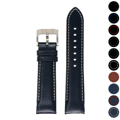 DASSARI Fitted Stitched Leather Strap for Seiko Turtle, 22mm. Crafted from premium leather, this stylish watch band offers durability and comfort for your timepiece. Perfect for any occasion