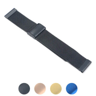 Stylish Mesh Band with Quick Release for watches, made of durable metal. Available in sizes 18mm, 19mm, 20mm, and 22mm. Perfect for enhancing your watch collection