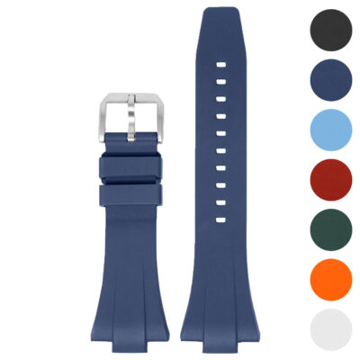 DASSARI Fitted FKM Strap for Tissot PRX offers a sleek, durable design in navy. Perfect for enhancing your watch's style and comfort. Available in multiple colors