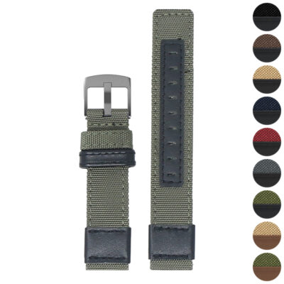 Rugged Canvas Band with Quick Release for watches. Available in sizes 18mm to 22mm, this durable strap combines style and functionality, perfect for any adventure