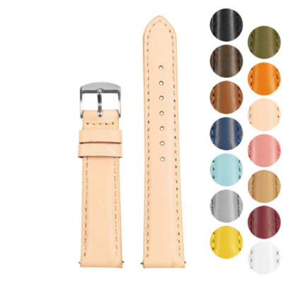 Classic Women's Leather Watch Strap (Short) with Quick Release. Available in sizes 8mm to 24mm. Perfect for adding style and comfort to your timepiece. Shop now at Ele Straps!