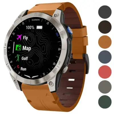 Italian leather strap for Garmin D2 Mach 1, featuring a stylish design and durability. Available in various colors to enhance your smartwatch experience