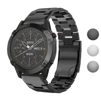 Vented Titanium Bracelet for Garmin Approach S60 and S6, featuring a sleek design and durable construction, enhancing the watch's style and comfort