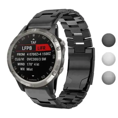Vented Titanium Bracelet for Garmin D2 Charlie, made of durable metal, designed to enhance your watch's style and functionality. Compatible with Garmin D2 Charlie models