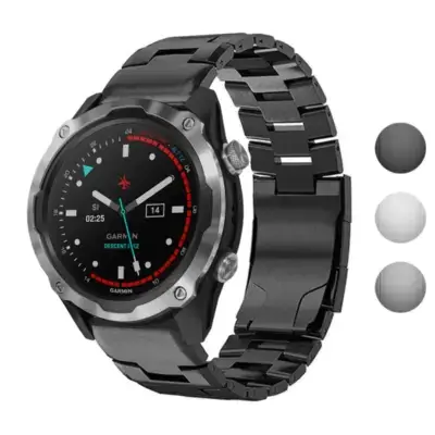 Vented Titanium Bracelet for Garmin Descent MK2 & MK2i, made of durable metal. Stylish design enhances the watch's functionality and aesthetics