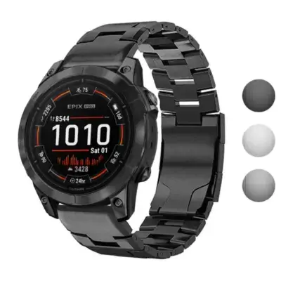 Vented Titanium Bracelet for Garmin Epix Pro (47mm) in sleek metal design, compatible with Garmin Epix and Epix Pro models. Ideal for enhancing your smartwatch style
