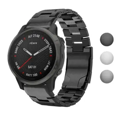 Vented Titanium Bracelet for Garmin Fenix 6, made of durable metal. Features a sleek design and is compatible with Garmin Fenix 6 models for a stylish upgrade