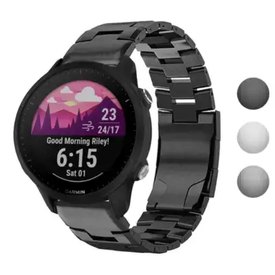 Vented Titanium Bracelet for Garmin Forerunner 955, featuring a sleek metal design. Compatible with the Garmin Forerunner 955, enhancing style and durability