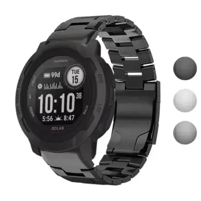 Vented Titanium Bracelet for Garmin Instinct 2X, made of durable metal. Compatible with Garmin Instinct, Instinct 2, and Instinct 2X. Sleek design enhances your smartwatch