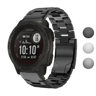 Vented Titanium Bracelet for Garmin Instinct, crafted from durable metal. Compatible with Garmin Instinct models, it combines style and functionality for outdoor enthusiasts