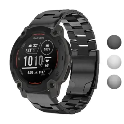 Vented Titanium Bracelet for Garmin Instinct E (45mm) in sleek black. Designed for comfort and durability, enhancing your smartwatch experience. Compatible with Garmin Instinct models