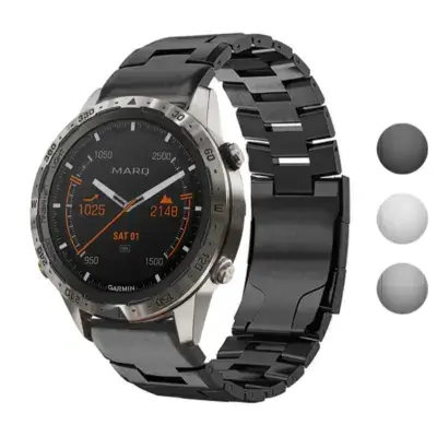 Vented Titanium Bracelet for Garmin MARQ features a sleek metal design, enhancing style and comfort for your smartwatch. Compatible with all Garmin MARQ models