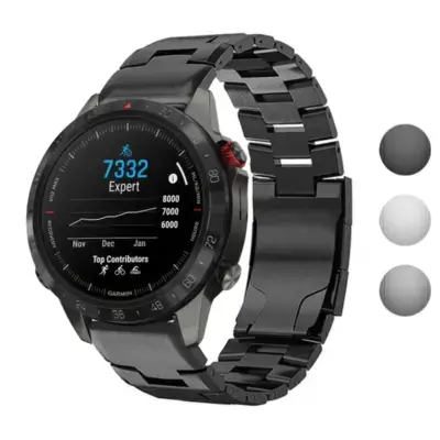 Vented Titanium Bracelet for Garmin MARQ Gen 2, featuring a sleek metal design. Compatible with Garmin MARQ models, adding style and durability to your smartwatch