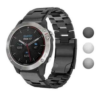 Vented Titanium Bracelet for Garmin Quatix 3, made of durable metal. Stylish and functional, designed to enhance your smartwatch experience. Compatible with Garmin Quatix 3 models