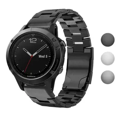 Vented Titanium Bracelet for Garmin Quatix 5, crafted from durable metal, featuring a sleek design that enhances the watch's style and functionality