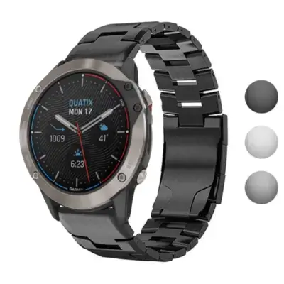 Vented Titanium Bracelet for Garmin Quatix 6X features a sleek metal design, compatible with Garmin Quatix 6 and 6X models, enhancing style and durability