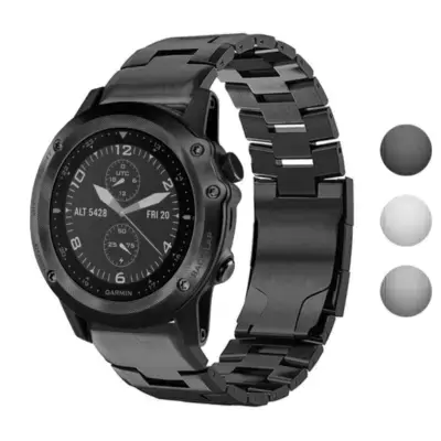Vented Titanium Bracelet for Garmin Tactix Bravo, made of durable metal, features a sleek design and is compatible with the Garmin Tactix Bravo smartwatch