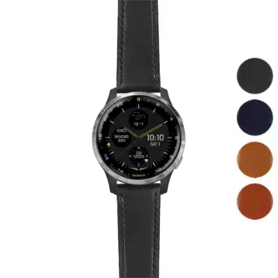 Italian leather strap designed for Garmin D2 Air, featuring a sleek black finish. Stylish and comfortable, perfect for enhancing your smartwatch experience