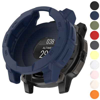 Flex Case for Garmin Instinct E, available in various sizes (L, M, S) and colors, designed to protect Garmin Instinct series watches while maintaining easy access to features