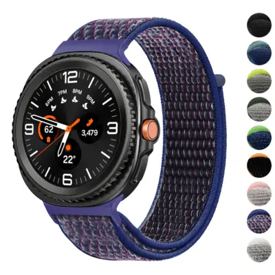 Nylon Comfort Strap for Samsung Galaxy Watch 8 in various colors. Available in sizes L, M, and S. Durable and stylish for everyday wear