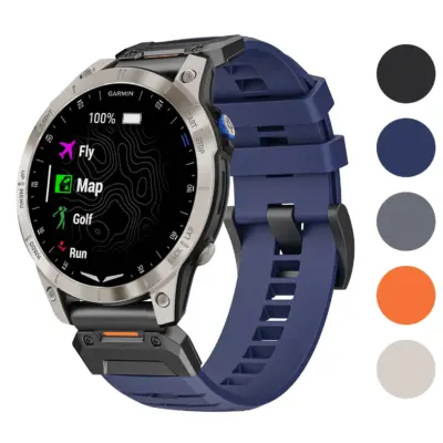 Elite FKM strap for Garmin Approach S70 (47mm) in blue, designed for durability and comfort. Compatible with various sizes: L, M, S. Ideal for sports and outdoor activities