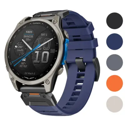 Elite FKM strap for Garmin D2 Mach 2, 47mm. Durable and stylish, available in multiple sizes and colors, perfect for enhancing your smartwatch experience