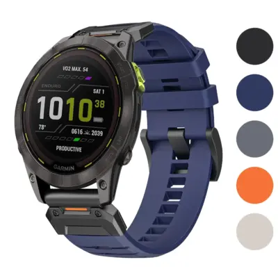 Elite FKM strap for Garmin Enduro 3 in blue, compatible with Garmin Enduro models. Available in sizes L, M, S. Durable and stylish for active lifestyles