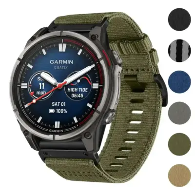 Pro Seatbelt Strap for Garmin Quatix 8 – 47mm. Durable and stylish, available in multiple sizes (S, M, L) and colors, perfect for outdoor adventures and everyday wear