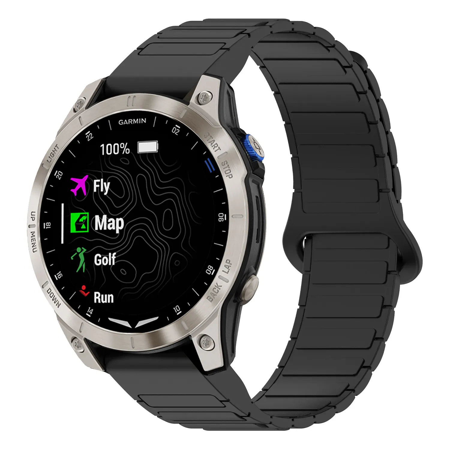 d2m2.g.r88.1 Main Black StrapsCo MagLoop Active Watch Band Strap for Garmin D2 Mach 2 – 51mm