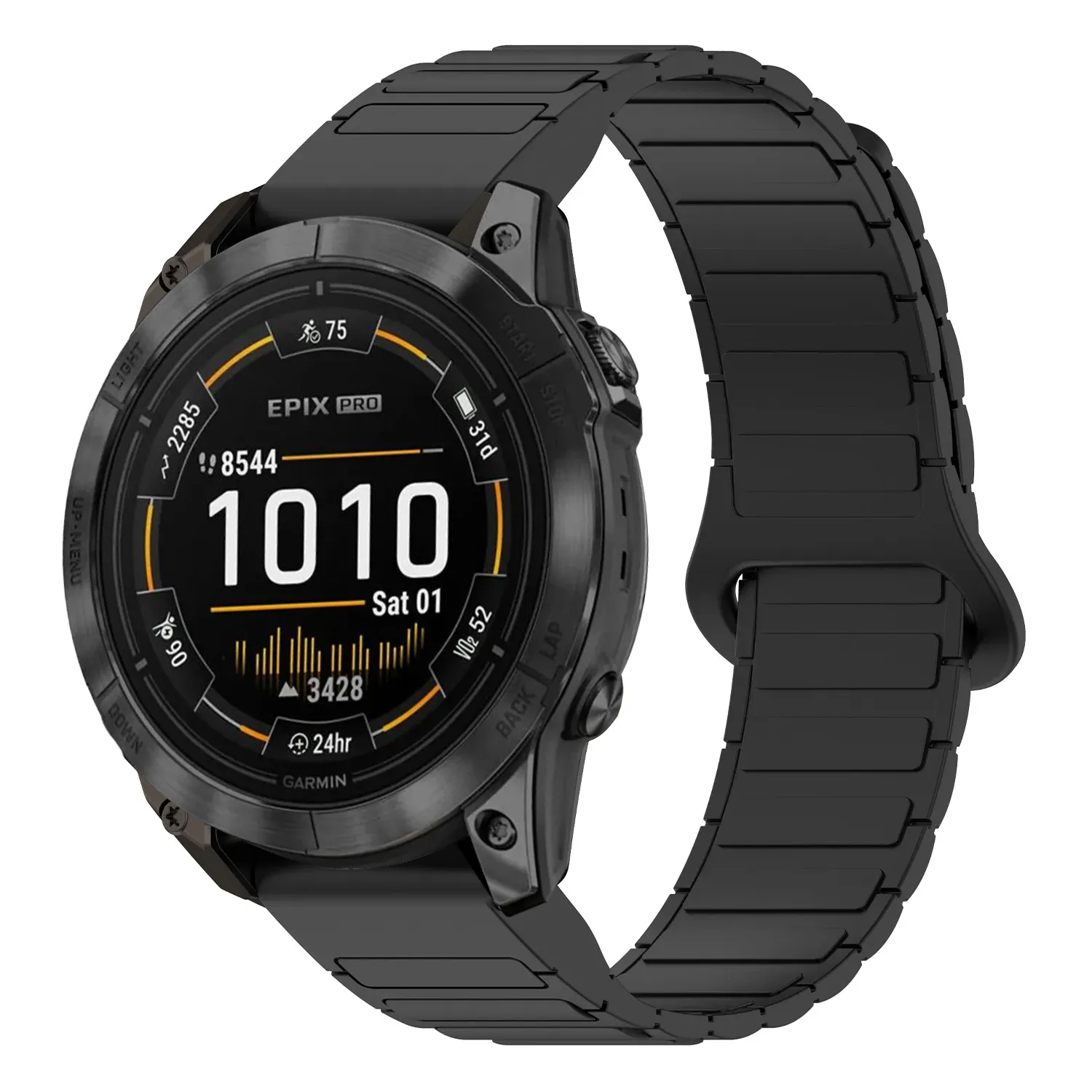 ep.g.r88.1 Main Black StrapsCo MagLoop Active Watch Band Strap for Garmin Epix Pro – 42mm