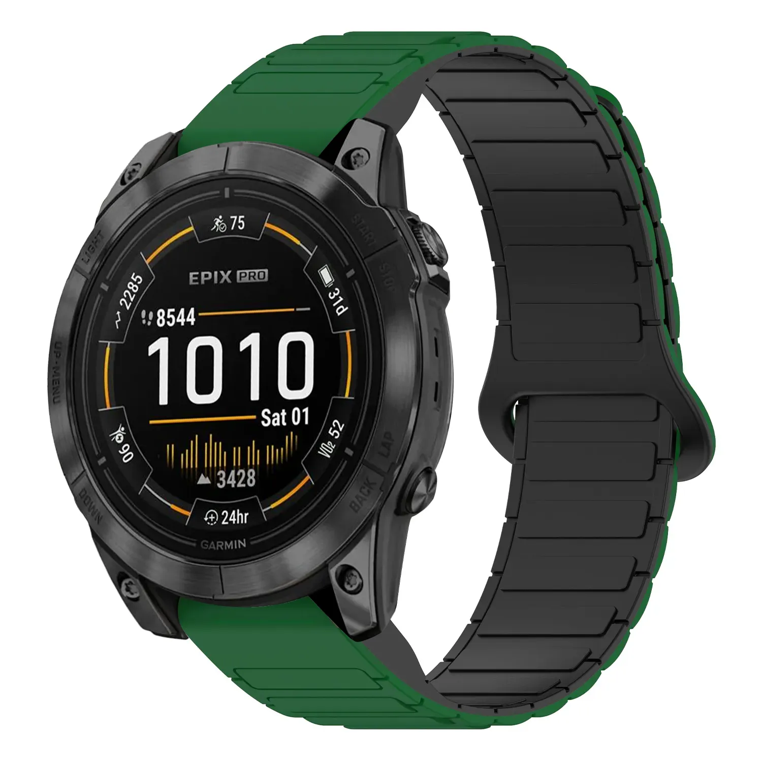 ep.g.r88.11.1 Main Green & Black StrapsCo MagLoop Active Watch Band Strap for Garmin Epix Pro – 51mm