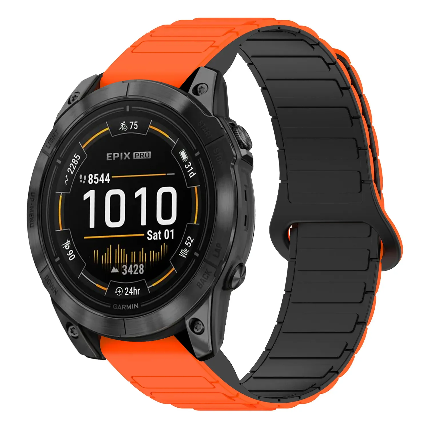 ep.g.r88.12.1 Main Orange & Black StrapsCo MagLoop Active Watch Band Strap for Garmin Epix Pro – 51mm