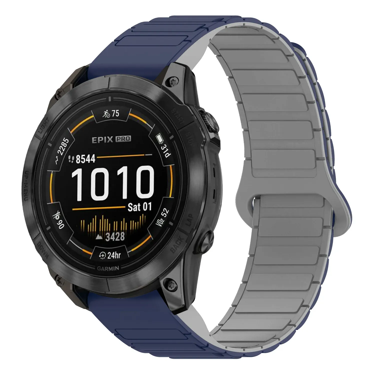 ep.g.r88.5.7 Main Midnight & Grey StrapsCo MagLoop Active Watch Band Strap for Garmin Epix Pro – 42mm