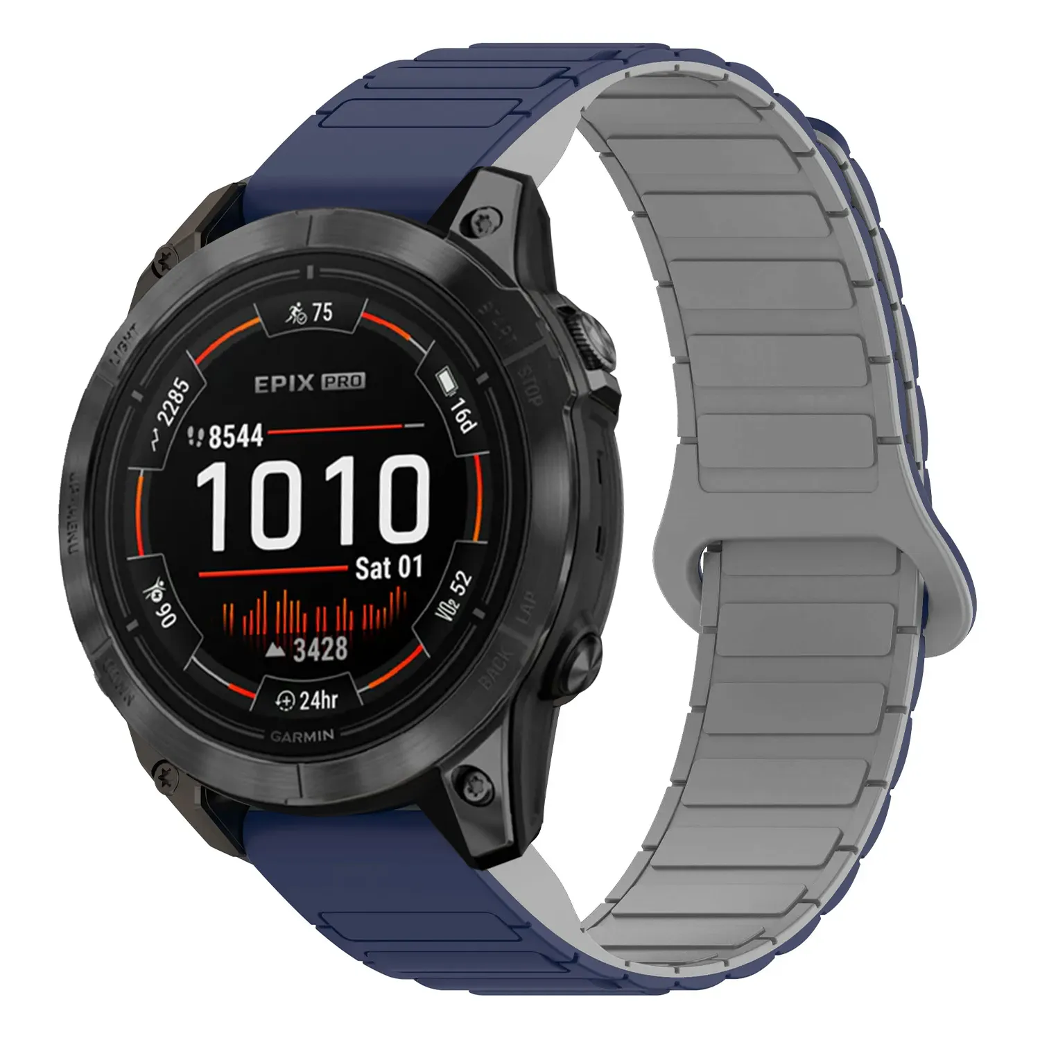 ep.g.r88.5.7 Main Midnight & Grey StrapsCo MagLoop Active Watch Band Strap for Garmin Epix Pro – 47mm