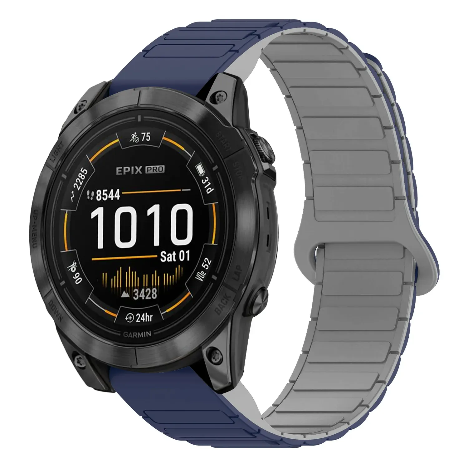 ep.g.r88.5.7 Main Midnight & Grey StrapsCo MagLoop Active Watch Band Strap for Garmin Epix Pro – 51mm