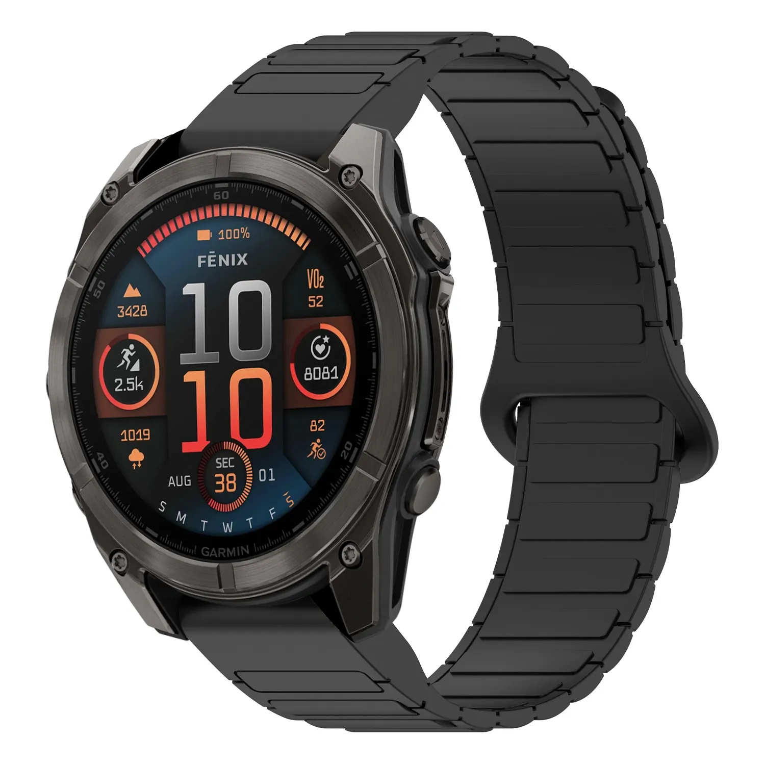 f8.g.r88.1 Main Black StrapsCo MagLoop Active Watch Band Strap for Garmin Fenix 8 & 8 Pro – 51mm