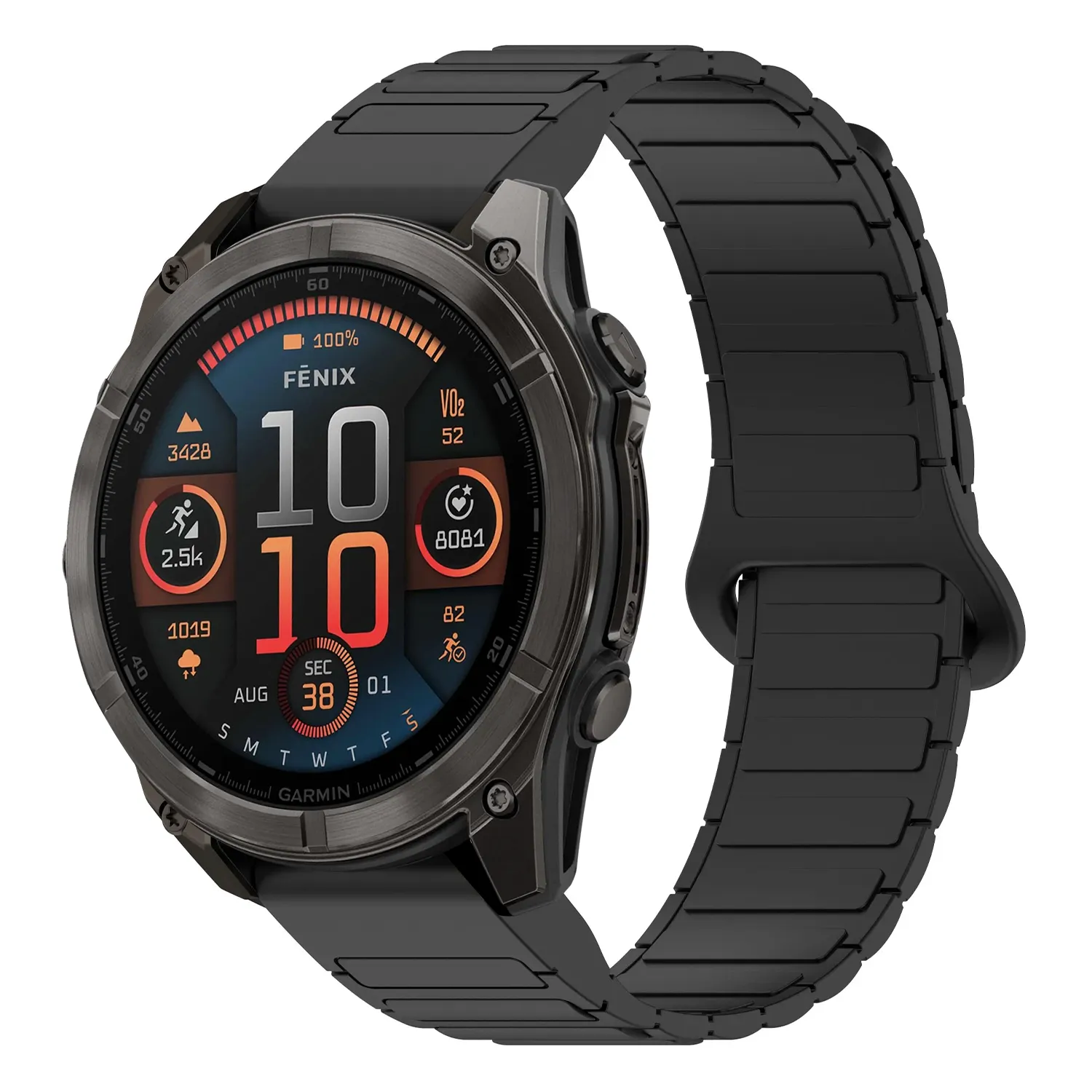 f8.g.r88.1 Main Black StrapsCo MagLoop Active Watch Band Strap for Garmin Fenix 8 – 43mm